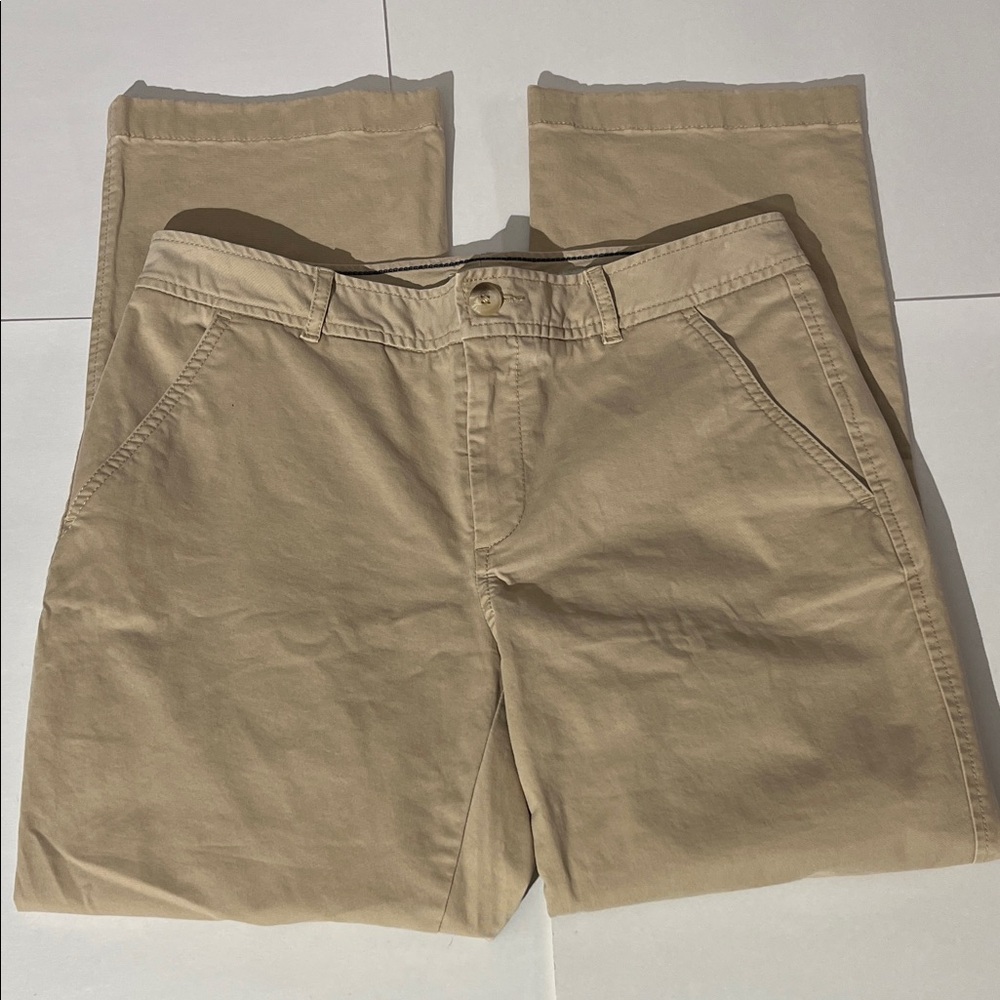 L.L. Bean Favorite Fit Straight Leg Khakis Pants Womens sz 4 Regular Tan Cream